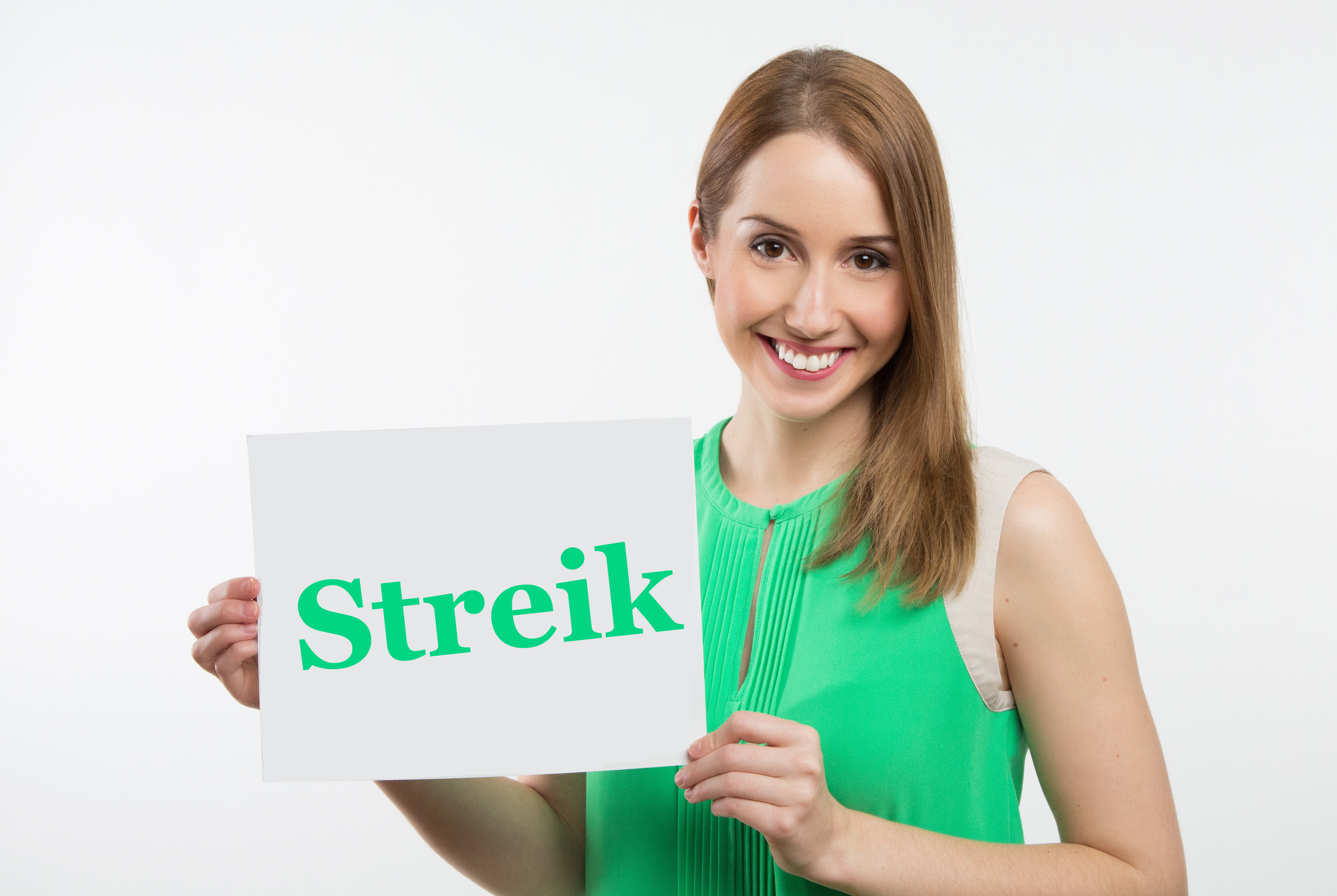 Stockfoto einer streikenden Frau